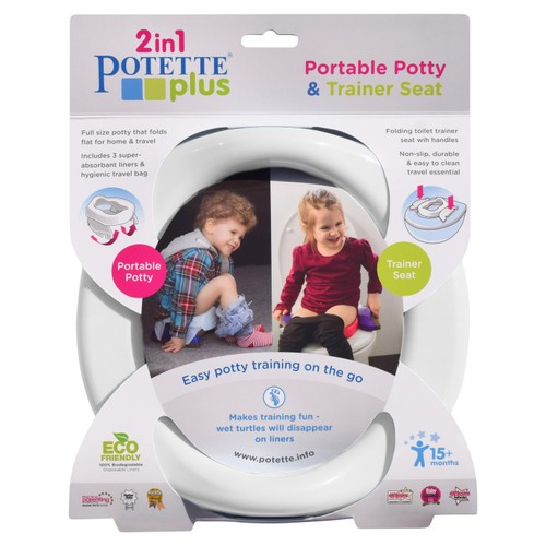 Potette Plus 2in1 Folding Portable Potty, White