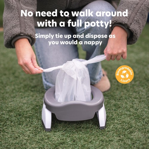 Potette Plus 2in1 Folding Portable Potty, White thumbnail 4