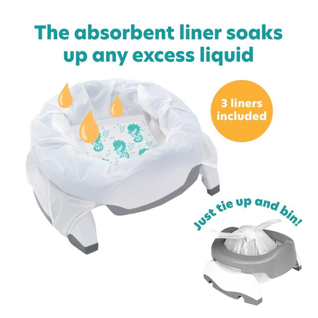 Potette Plus 2in1 Folding Portable Potty, White thumbnail 5