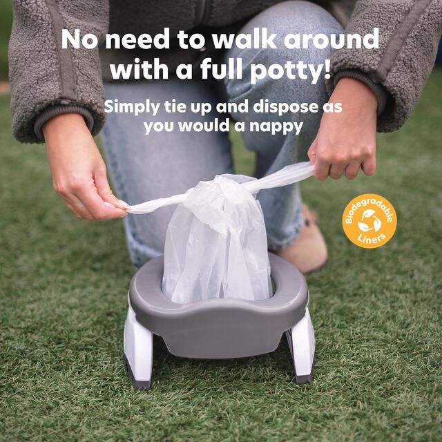 Potette Plus 2in1 Folding Portable Potty, White thumbnail 8