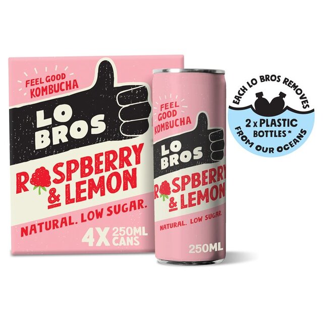 Lo Bros Kombucha Raspberry & Lemon Low Sugar Multipack thumbnail 2