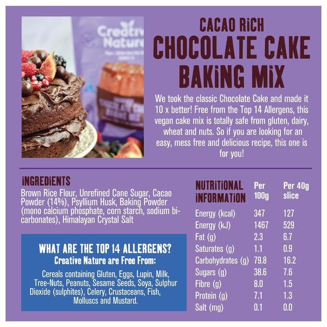 Creative Nature Cacao Rich Chocolate Cake Baking Mix thumbnail 2