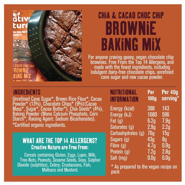 Creative Nature Chia & Cacao Choc Chip Brownie Baking Mix thumbnail 2
