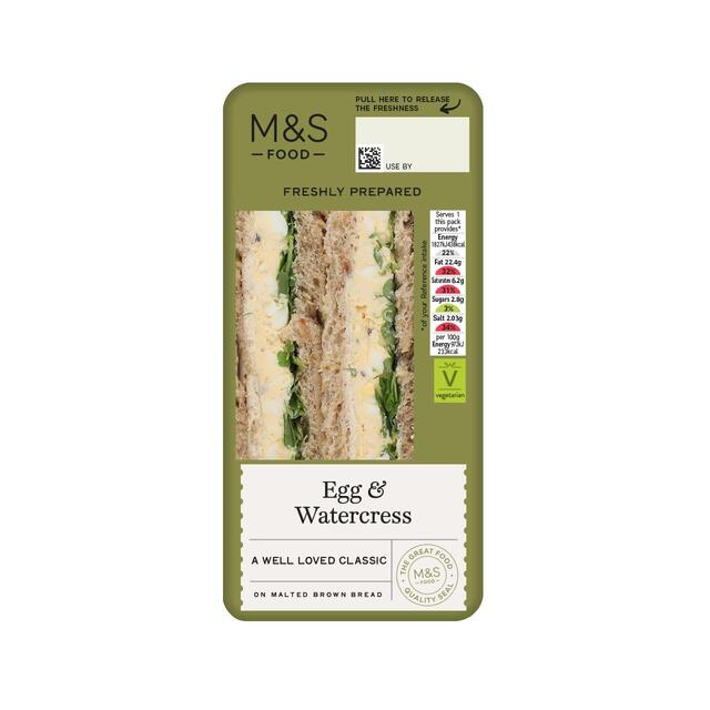 M&S Egg & Watercress Ready Made Sandwich thumbnail 2