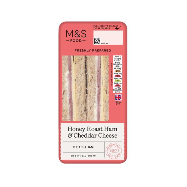 M&S Honey Roast Ham & Cheddar Cheese Ready Made Sandwich thumbnail 2