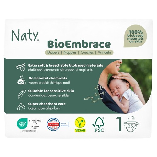 Naty BioEmbrace Nappies Size 1 (2-5kg) thumbnail 3