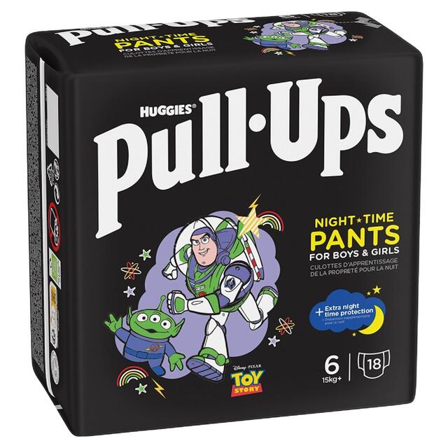 Huggies Pull-Ups Night Time Unisex Training Nappy Pants - Size 6, 18 Pants thumbnail 2