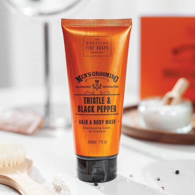 Scottish Fine Soaps Thistle & Black Pepper Hair & Body Wash Tube thumbnail 2