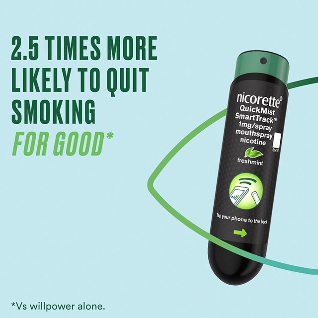 Nicorette Smart Track Single, Single Pack, 150 Sprays (Stop Smoking Aid) thumbnail 2
