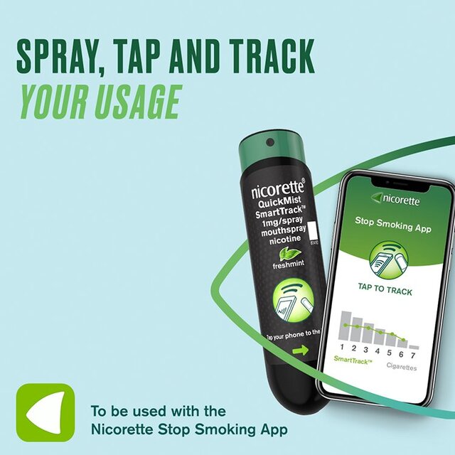 Nicorette Smart Track Single, Single Pack, 150 Sprays (Stop Smoking Aid) thumbnail 5
