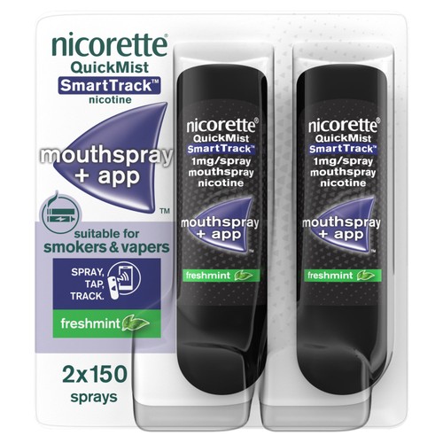 Nicorette Smart Track Single, Duo Pack, 150 Sprays x 2 (Stop Smoking Aid)