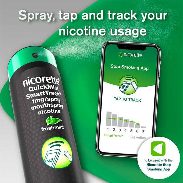 Nicorette Smart Track Single, Duo Pack, 150 Sprays x 2 (Stop Smoking Aid) thumbnail 4