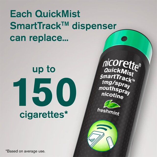 Nicorette Smart Track Single, Duo Pack, 150 Sprays x 2 (Stop Smoking Aid) thumbnail 5