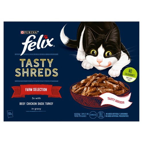 Felix Tasty Shreds Farm Selection in Gravy Wet Cat Food thumbnail 2