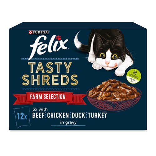 Felix Tasty Shreds Farm Selection in Gravy Wet Cat Food thumbnail 3