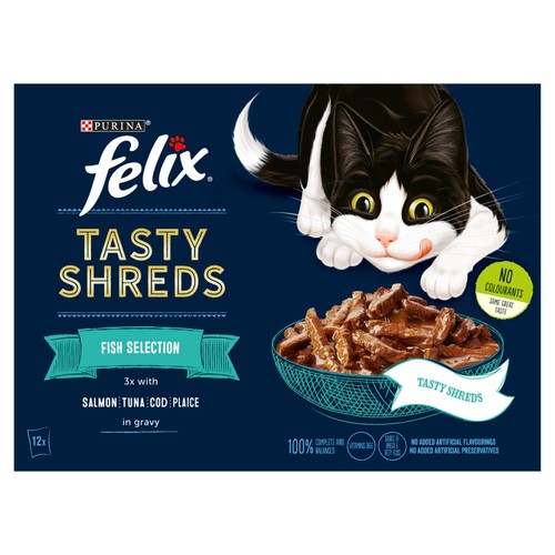 Felix Tasty Shreds Fish Selection in Gravy Wet Cat Food  thumbnail 2