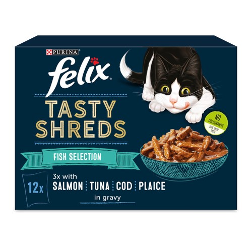 Felix Tasty Shreds Fish Selection in Gravy Wet Cat Food  thumbnail 3