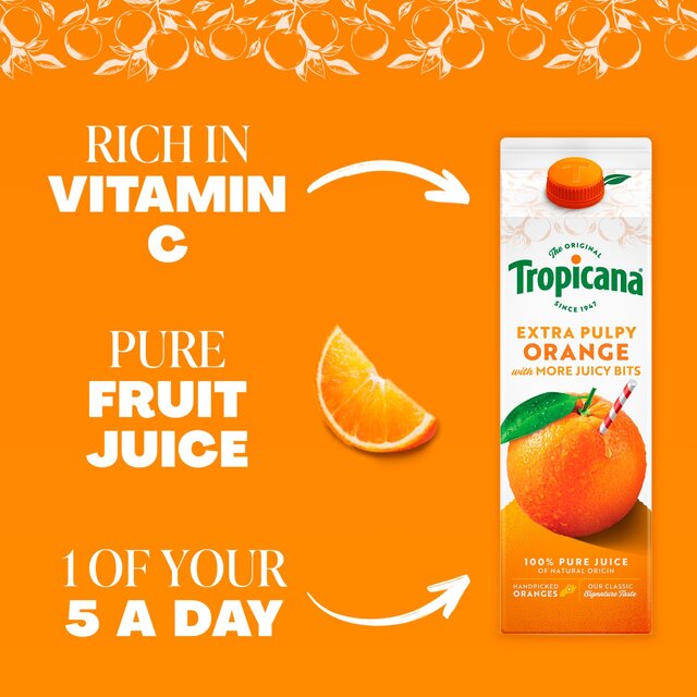 Tropicana Pure Orange Fruit Juice with Extra Juicy Bits thumbnail 3