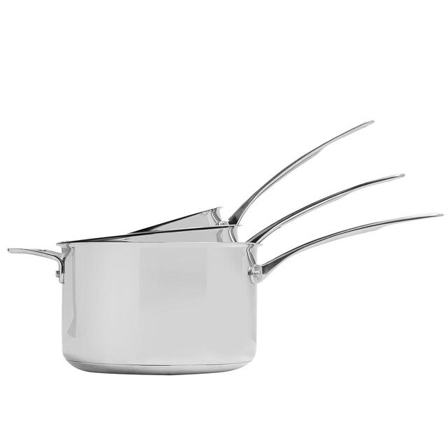 M&S 3 Piece Stainless Steel Pan Set, Silver thumbnail 2