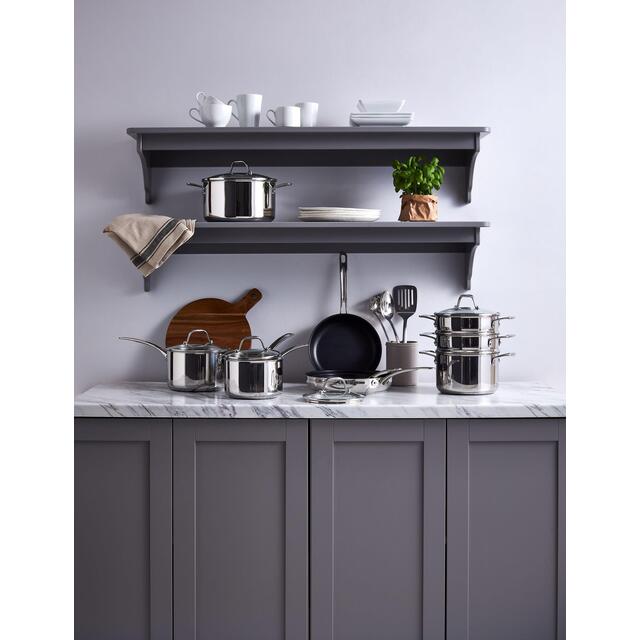 M&S 3 Piece Stainless Steel Pan Set, Silver thumbnail 6