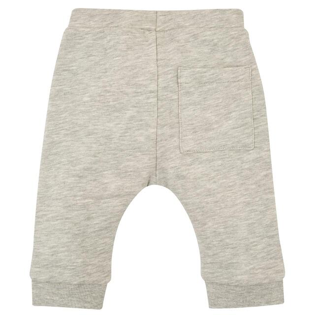 M&S Baby Cotton Rich Plain Joggers, 0-3 Years, Grey Marl thumbnail 2
