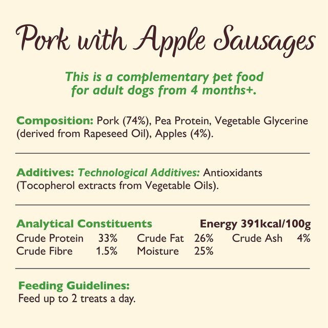 Lily's Kitchen Dog Meaty Treats Cracking Pork and Apple Sausages thumbnail 2