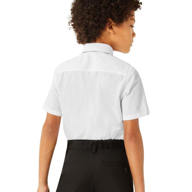 M&S 3pk Boys Slim Easy Iron School Shirts, 3-13 Years, White thumbnail 3