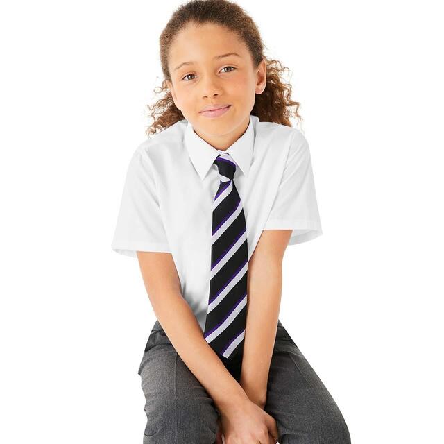 M&S Girls 3pk Easy Iron School Blouses, 4-14 Years, White