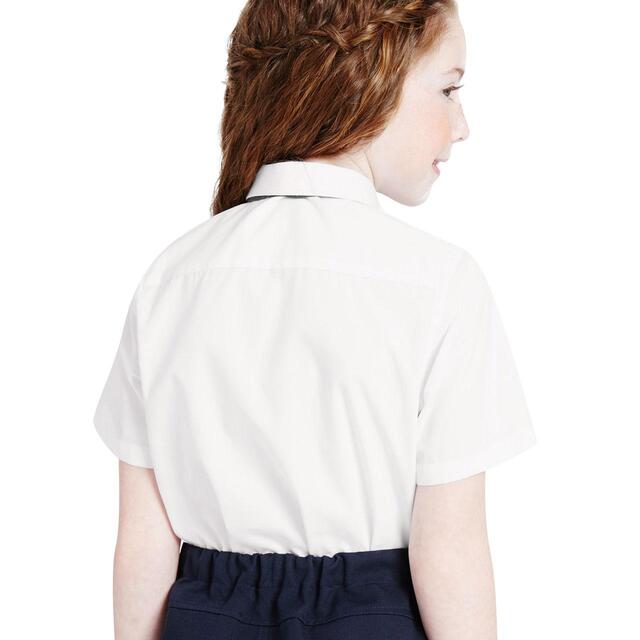 M&S Girls 3pk Slim Fit Easy Iron School Blouses, 3-14 Years, White thumbnail 4