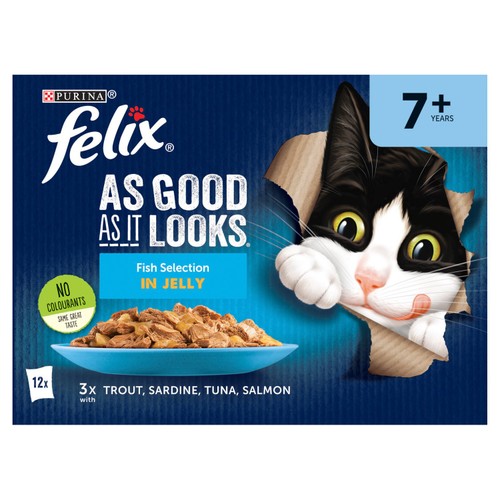 Felix As Good As it Looks Senior 7+ Fish in Jelly Wet Cat Food thumbnail 2