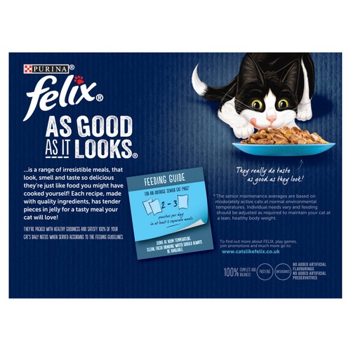 Felix As Good As it Looks Senior 7+ Fish in Jelly Wet Cat Food thumbnail 5