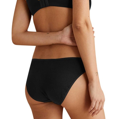 M&S Collection Cotton Modal Bikini Knickers, Size 16, Black thumbnail 2