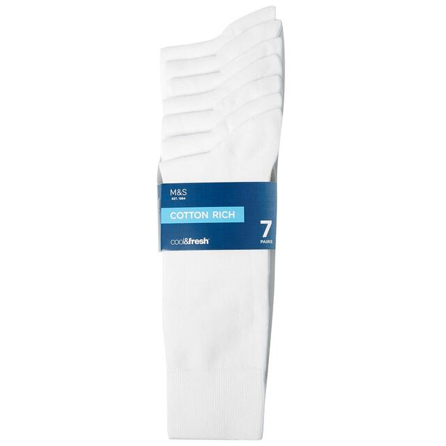 M&S Collection Cool & Fresh Socks, Size 6-12, White