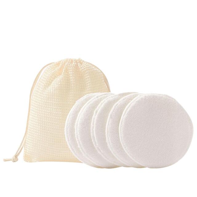 M&S 5 Reusable Cotton Pads & Bag, White