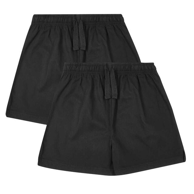 M&S Unisex Pure Cotton School Shorts, 11-12 Years, Black