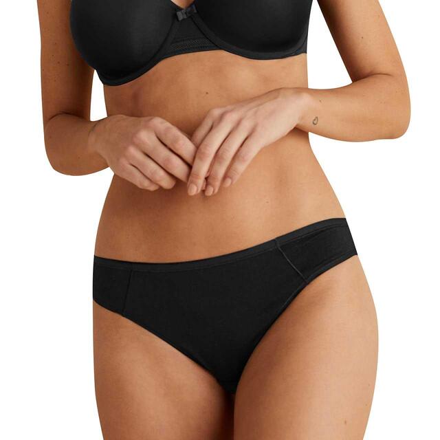 M&S Collection Cotton Modal Bikini Knickers, Size 8-18, Black thumbnail 3
