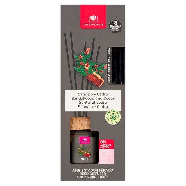 Cristalinas Reed Diffuser Sandalwood & Cedar thumbnail 2