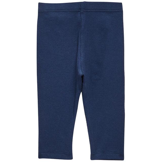 M&S Unisex Cotton Ribbed Leggings, 0-3 Years, Navy thumbnail 2