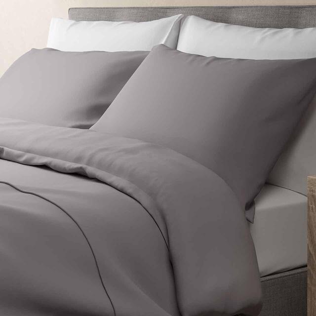 M&S Egyptian Cotton Duvet Cover, Single (3ft), Silver Grey thumbnail 2