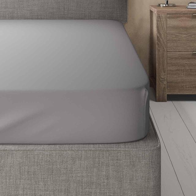 M&S Egyptian Cotton Fitted Sheet, Super King (6ft), Silver Grey