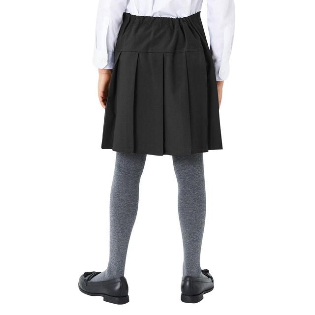 M&S Girls 2pk Black Crease Resistant School Skirts, 4-14 Years thumbnail 4