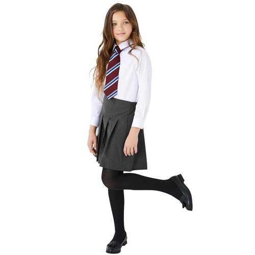 M&S Girls Crease Resistant School Skirts, 12-13 Years, Grey