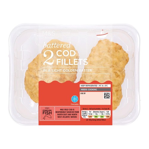 M&S 2 Battered Cod Fillets thumbnail 2