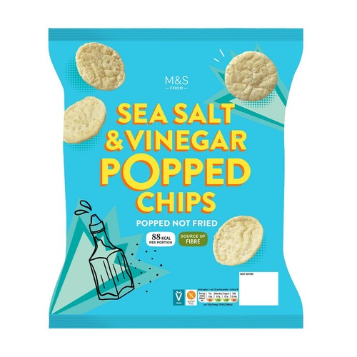 M&S Sea Salt & Vinegar Popped Potato Chips thumbnail 2