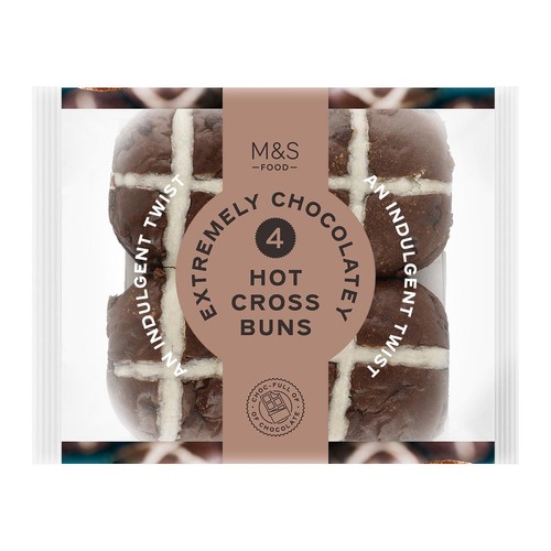 M&S 4 Extremely Chocolatey Hot Cross Buns