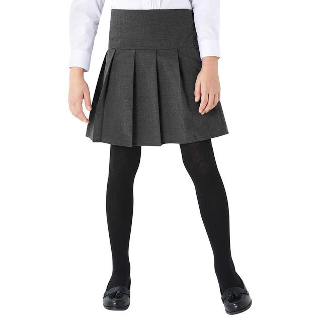 M&S 2pk Grey School Skirts, 4-14 Years, thumbnail 3