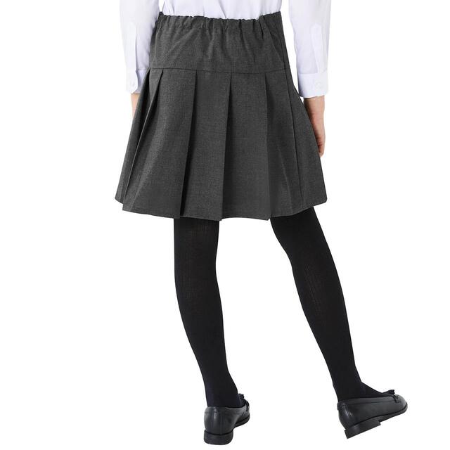 M&S 2pk Grey School Skirts, 4-14 Years, thumbnail 4