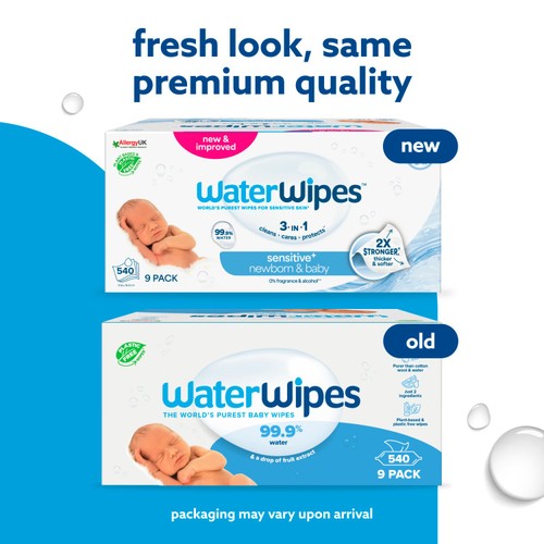 WaterWipes Baby Wipes Sensitive Newborn Plastic Free Wipes 540 Wipes  thumbnail 6