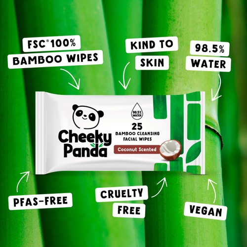 The Cheeky Panda Bamboo Facial Cleansing Wipes Coconut Scented thumbnail 3