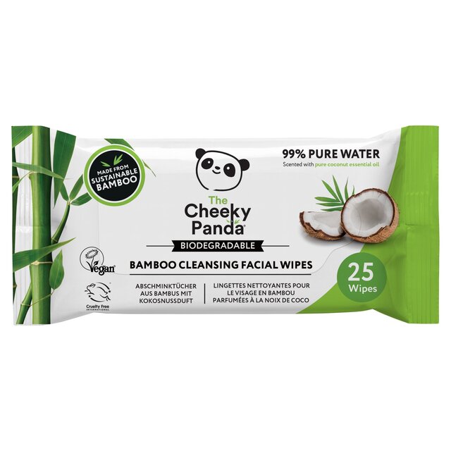 The Cheeky Panda Bamboo Facial Cleansing Wipes Coconut Scented